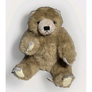 VTG BROWN TEDDY BEAR PLUSH Stuffed Animal Jointed TOY K&M INTERNATIONAL 1992